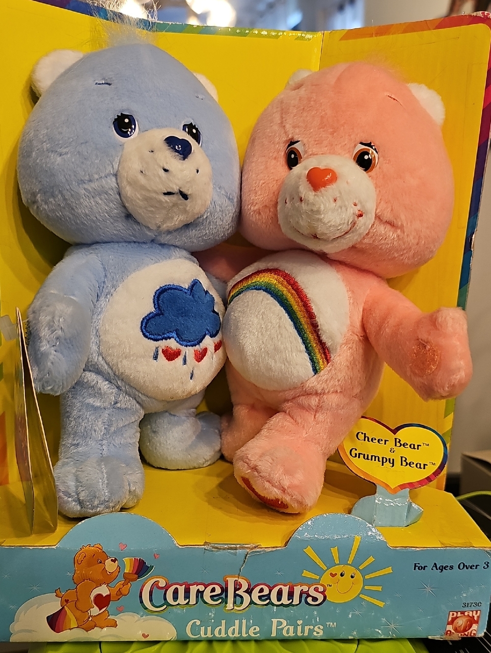 2002 Rare Vintage Collectible Unopened Care Bears Cheer & Grumpy Cuddle Plush
